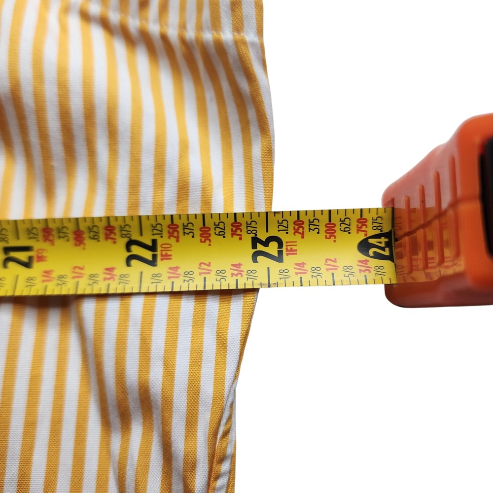 Ralph Lauren Mens L Custom Fit Yellow White Striped Cotton Button Down Shirt‎ - Picture 7 of 8